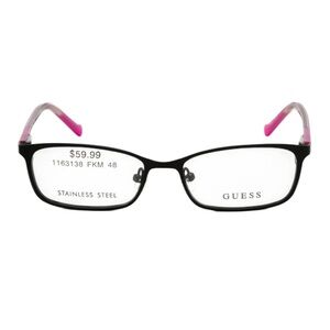 Guess Demo Square with Black Frame and Pink Tips Eyeglasses RX